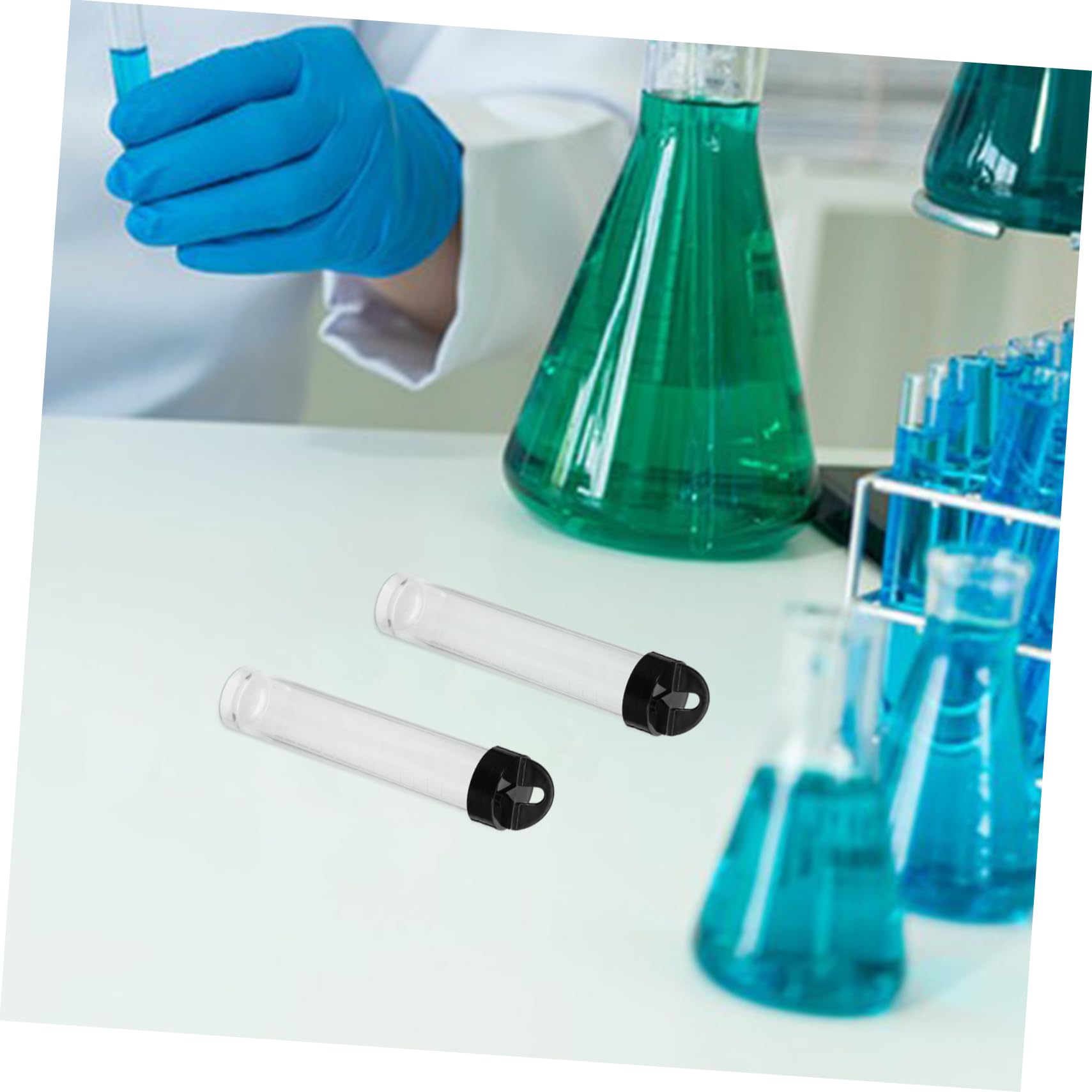 NAMOARLY 12 Count Plastic Test Tube Vials Lids 10ml Liquid Sampling Vials for Lab Use Home Testing and Storage