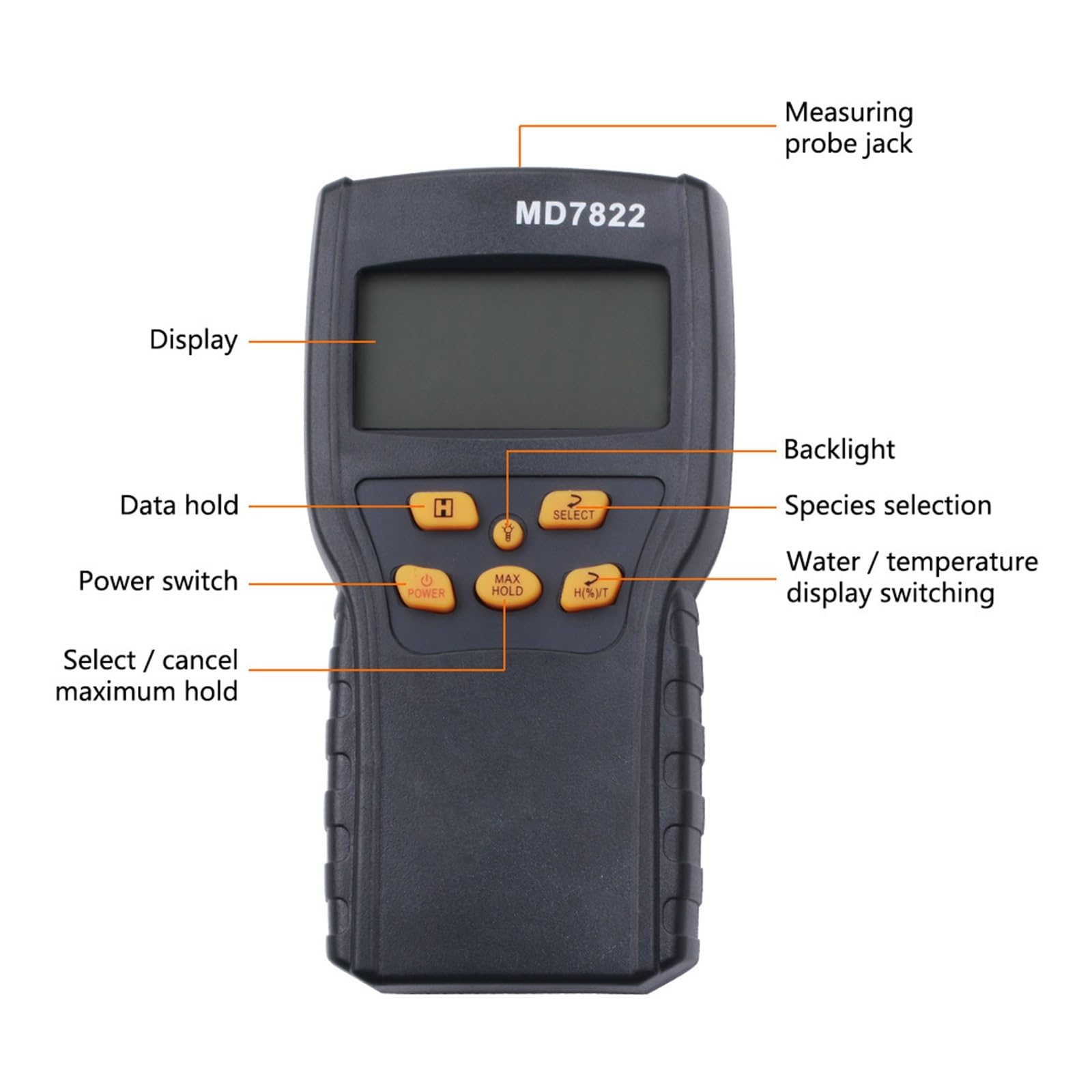 Digitales Getreidefeuchte-Temperaturmessgerät, LCD-Display, Feuchtigkeitstester, Weizen, Mais, Reis, Test, Hygrometer, Detektor