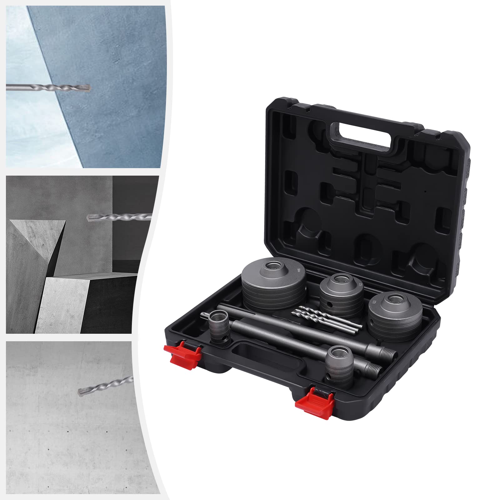 Set di punte per calcestruzzo, punte per trapano a secco, fusto di attacco SDS-Plus, 300 mm, set di punte per calcestruzzo, per cemento, mattoni, muri di pietra, cemento