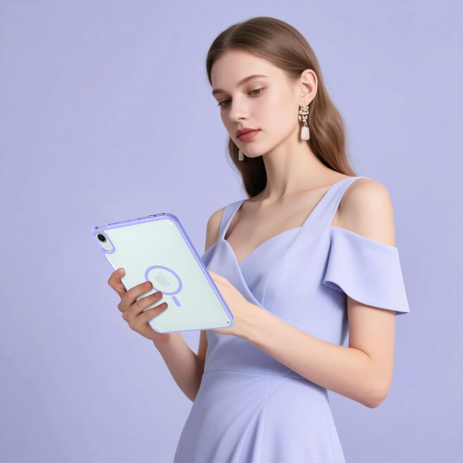 Telaso for iPad mini 7 A17 Pro 2024/iPad Mini 6 2021 8.3 Inch iPad mini 7th/6th Gen Magnetic Case, Translucent Matte Back Soft TPU Bumper Protective Case for iPad mini 7/Mini 6, Lavender Purple - Image 6
