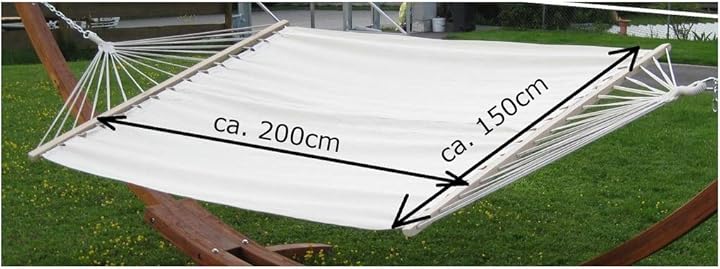 Amaca doppia in cotone beige 150x200 cm aleos. as-s SHM-150-BEIGE