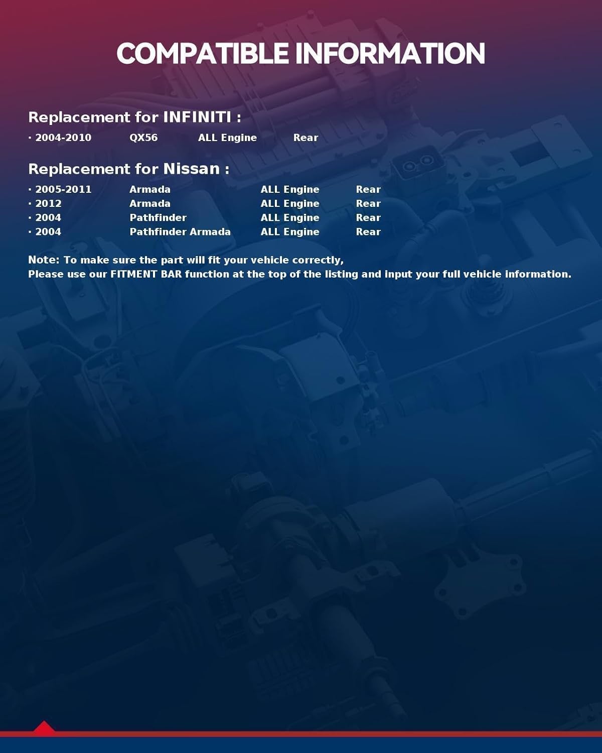 KAX 541004 Rear Wheel Bearing hub Assembly Compatible with Infiniti QX56 2004-2010,6 Lugs Wheel Bearings w/ABS,2PCS - Image 2