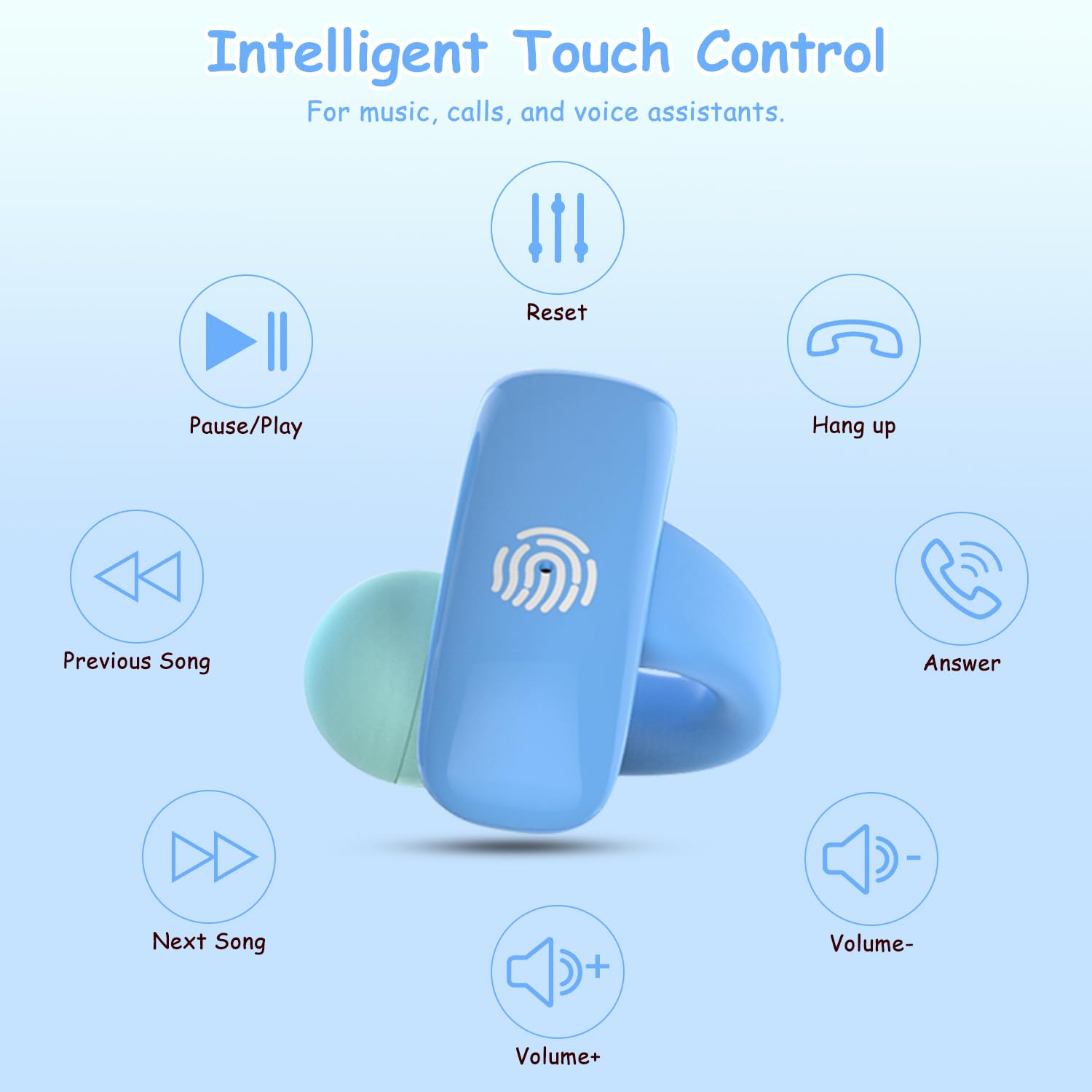 BANIGIPA Auricolari wireless per bambini, Bluetooth 5.4, auricolari aperti, per ragazzi, ragazze, adolescenti, leggeri, comodi, controllo del volume sano da 85 dB, proteggono l'udito, microfono