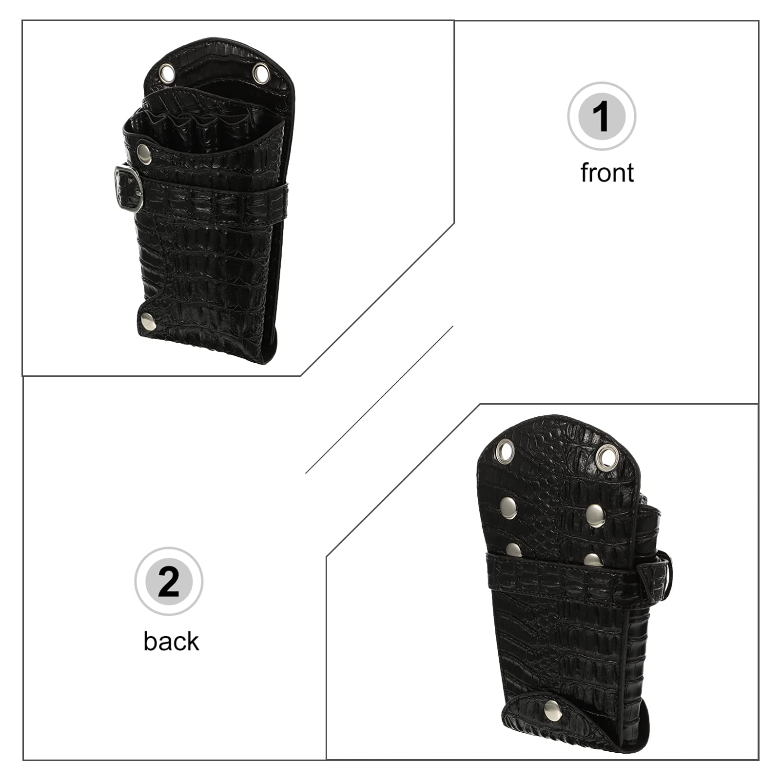 Happyyami Friseurscheren Etui Bauchtasche Professionell Langlebig Schwarz mit Großem Fassungsvermögen für Barbier Salon Werkzeug Organizer