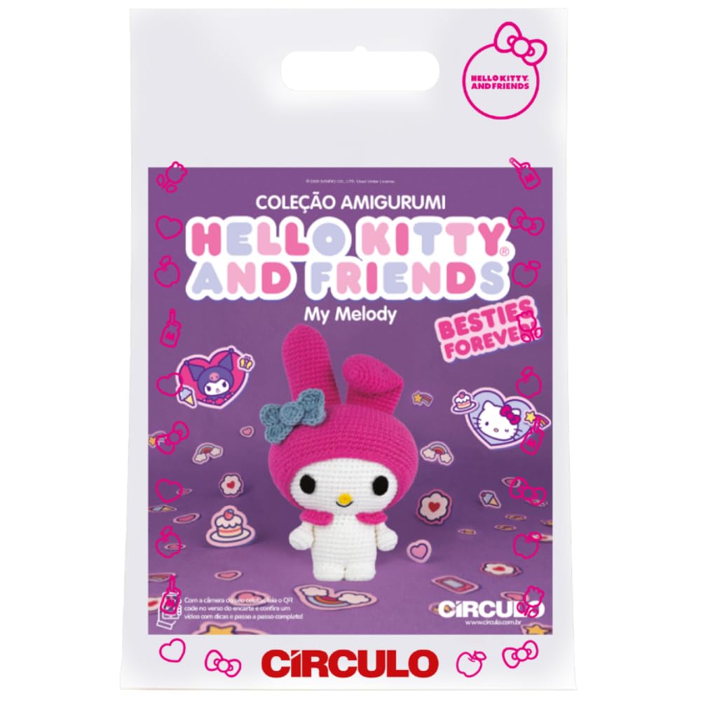 Kit Amigurumi Hello Kitty e amigos - Circulo (03-My Melody) - 03-My Melody