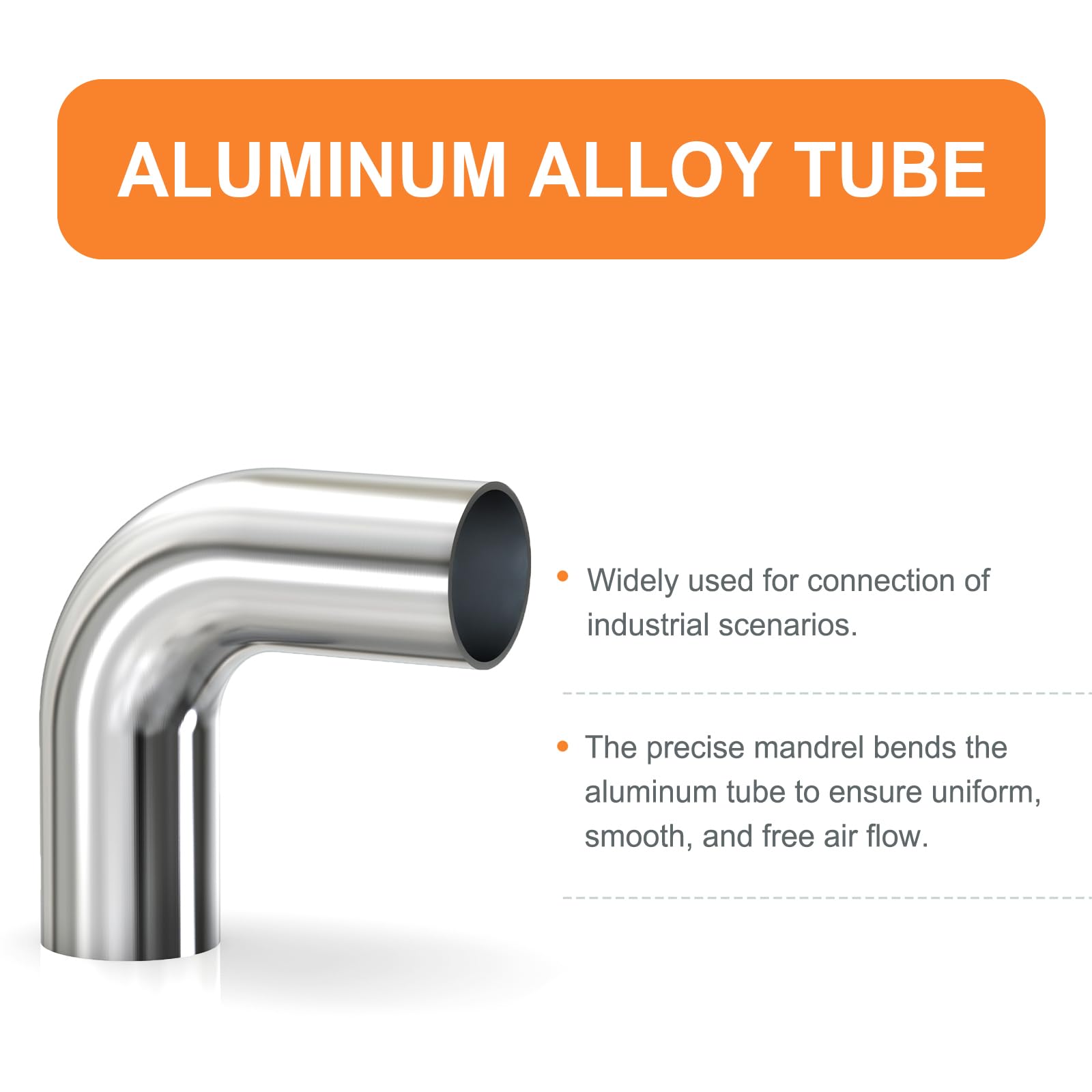 GASHER 2pezzi 90 Degree Elbow Aluminum Alloy Tube 50MM, lunghezza gamba 4" (100mm), tubo per sistemi di raffreddamento