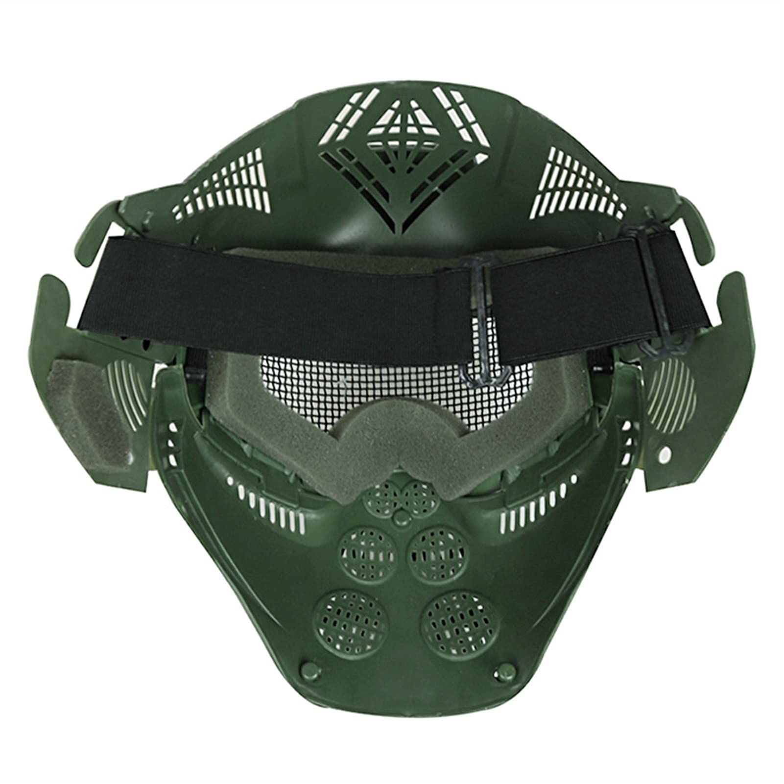 Jungle Leopard Maschera Tattica a Rete in Acciaio Integrale con Protezione Solare for Airsoft CS Shooting CS Games