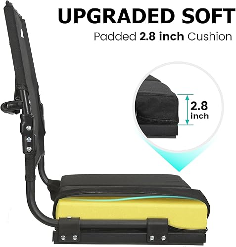 Miniatura 3 de behairity Asientos de estadio para gradas con soporte trasero extra anchos, sillas de gradas más compactas con respaldo más alto y cojín grueso,