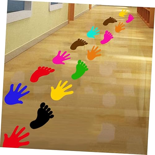 Miniatura 5 de Abaodam 10 pares de calcomanías de pared para decoración de niños, calcomanías para niños, huellas de mano, calcomanías de pared para sala de