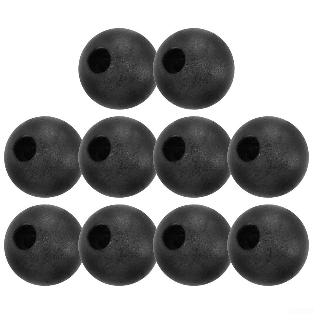 Zoegneer 10Pcs Cable Ball Stopper, Plastic Rubberized Limit Ball Gym Pulley Machine Cable Ball Stopper, Black(38mm)