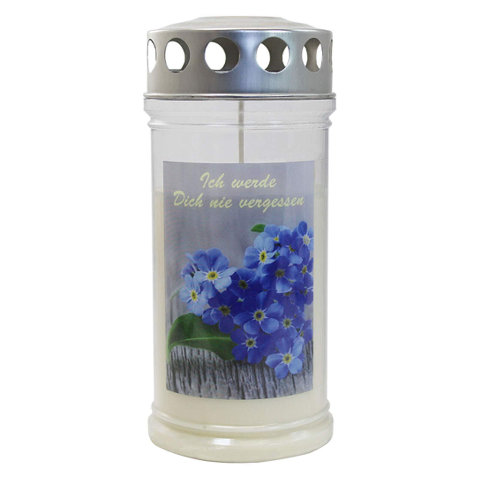 Grave Candle – Grave Light – Design Candle – Remembrance Candle – Forget Me Not Continuous Burner 70-90 Hours