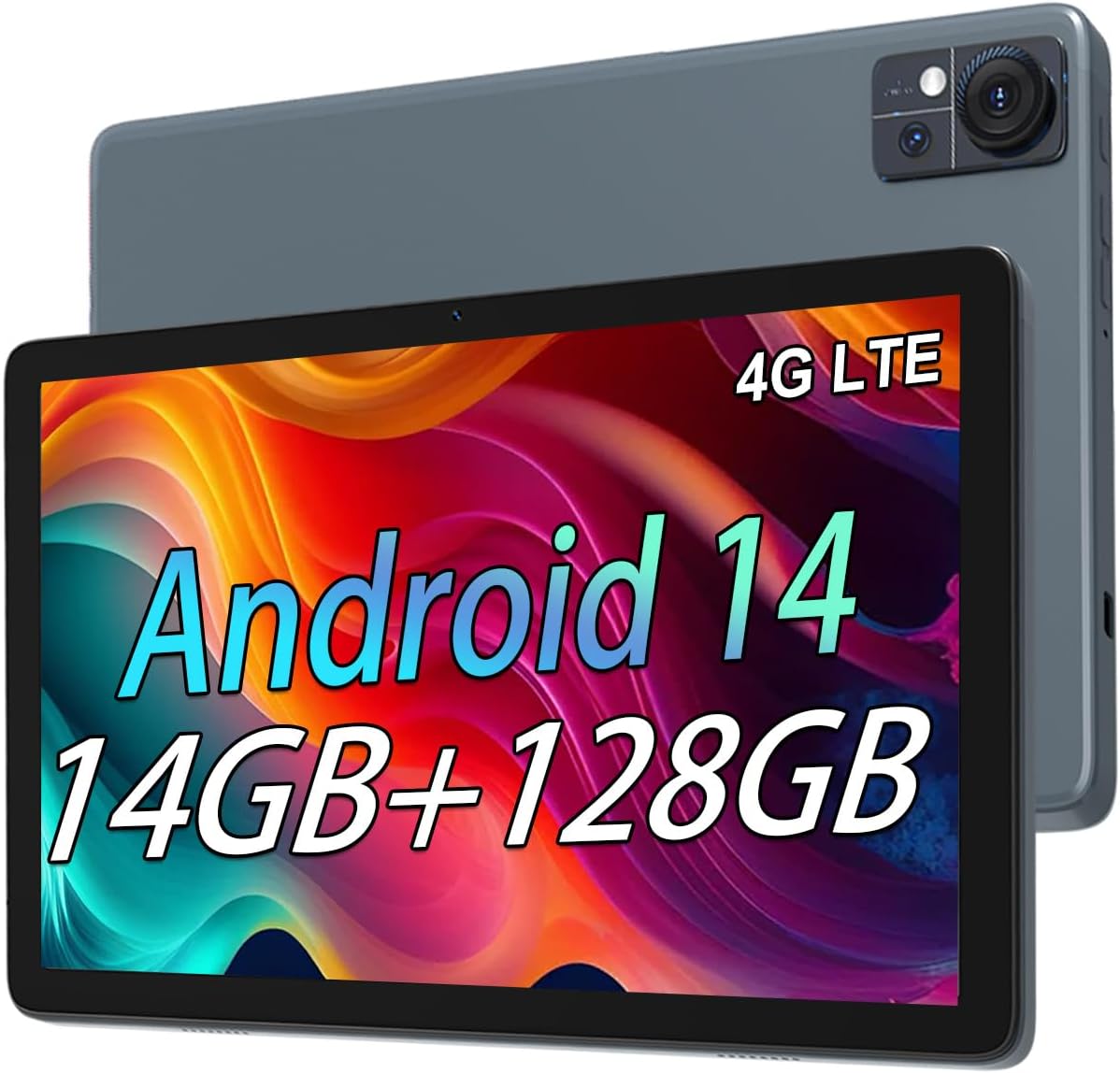 Tablets,10.1" Android Tablet with 14GB RAM 128GB ROM 1280 * 800 Incell Screen, Octa-core Processor 7000mAh Battery, 5GWi-Fi & 4G LTE, BT 5.0, Dual Camera,GPS, Face Unlock Tablets，