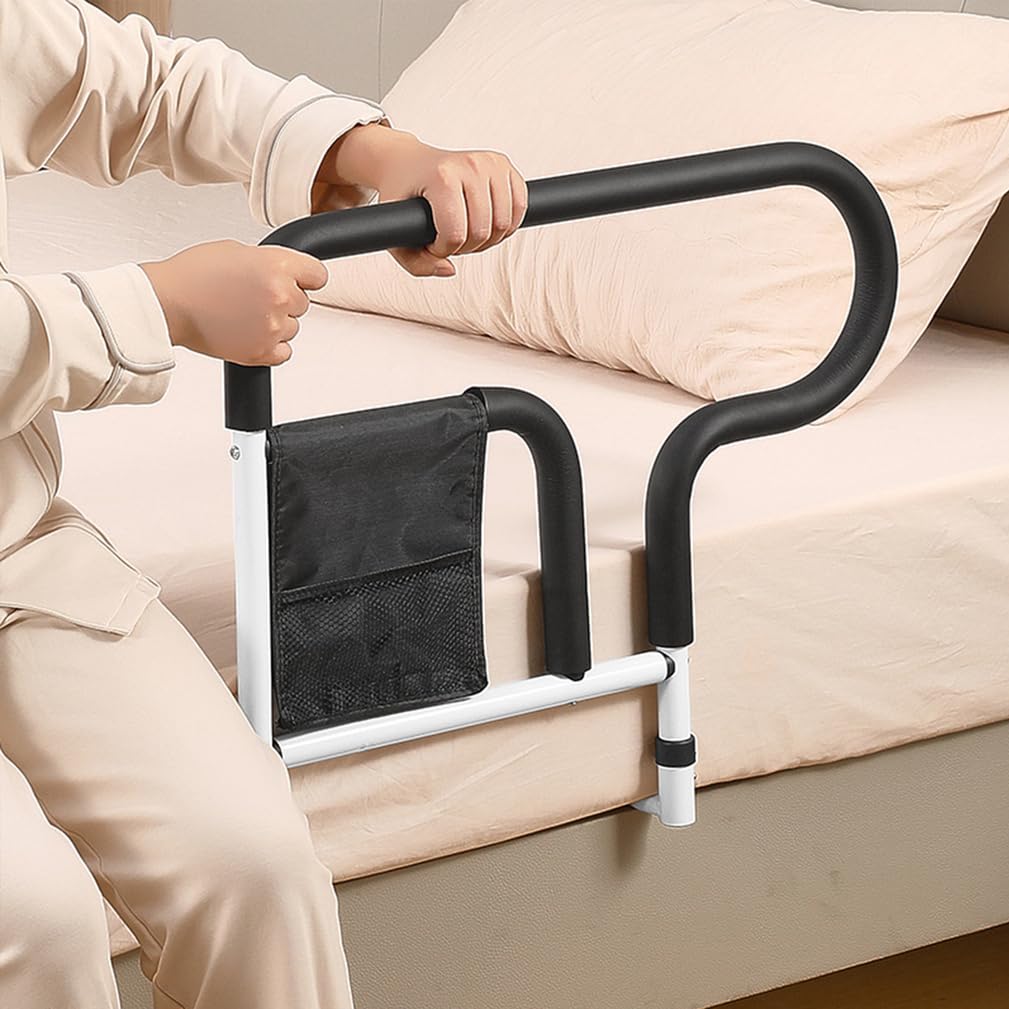 Barandilla Cama Adulto, Barandilla De Cama para Personas Mayores con Bolsa De Almacenamiento Es Fácil De Instalar, Aplicar A Cualquier Tipo De Cama,Naranja