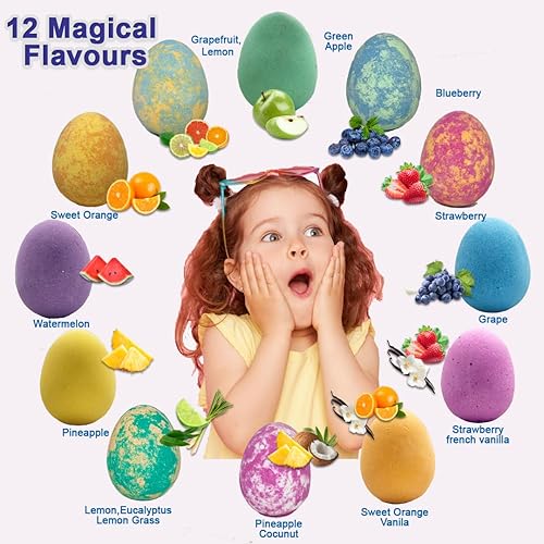 Miniatura 4 de Bombas de baño de unicornio para niñas con joyas en el interior, paquete de 12 bombas de baño orgánicas para niños y niñas con sorpresa en el