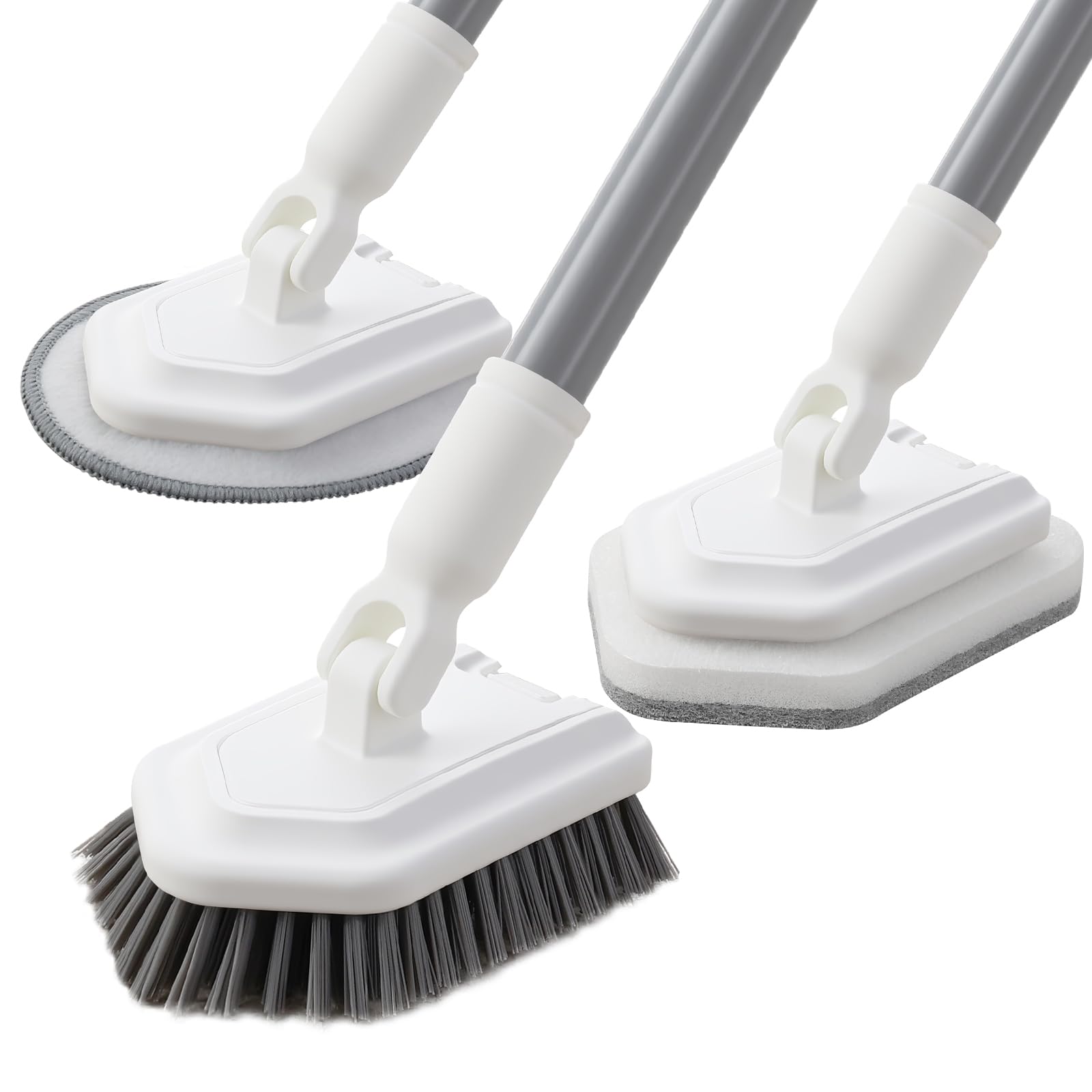Confezione Da 16 Spazzole Per Pulizia Con Setole Rigide - Manico A U - Per Tappeti, Doccia, Bagno, Cucina E Pavimenti - Colori Misti - 3