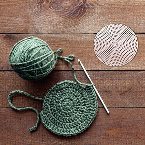 7 Count Circle Plastic Canvas Mesh Sheets Plastic Canvas White Needlepoint Blank Canvas Plastic Mesh Mat for Needlework Crochet Supplies Embroidery Yarn Crafting Knit (3 Inch) - Thumbnail 7