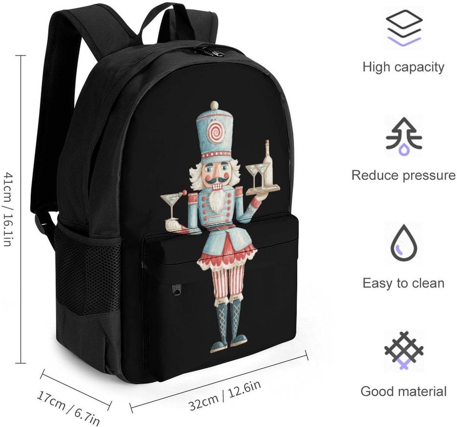Nutcracker Martini Backpack Lightweight Backpacks Work Bag