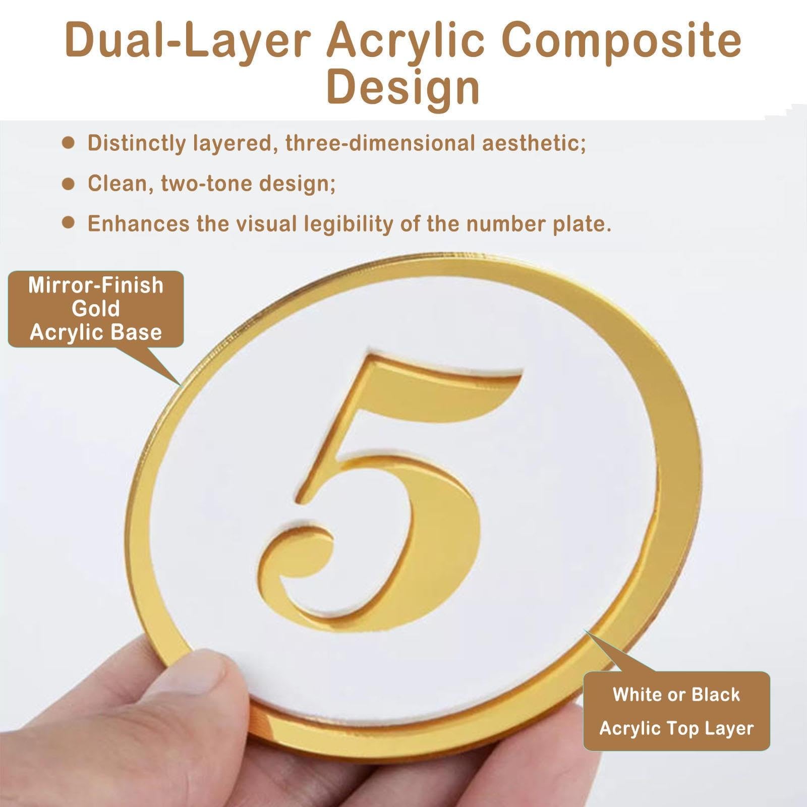 numner Letreros Numéricos De Doble Capa De 3, 5, 8, 10 Y 15 Cm Longitud, Etiquetas Numeradas Cuadradas, Etiquetas Digitales Impermeables(White-1-150,L W 3X3CM)