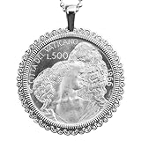1966 Vatican 500 Lire BU Uncirculated 83.5% Silver Coin 925 Sterling Silver Necklace NEW - Shepard with Sheep on Shoulders