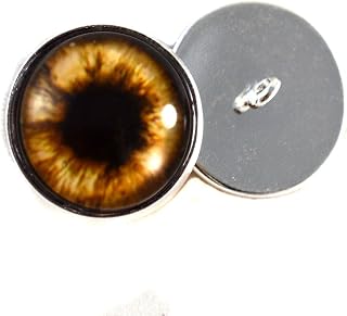 Teddy Bear Plushie Eyes 16mm Brown Glass Eyes Cabochons for Fantasy Art Doll Stuffed Animal Soft Sculptures or Jewelry Making Crafts Set of 2