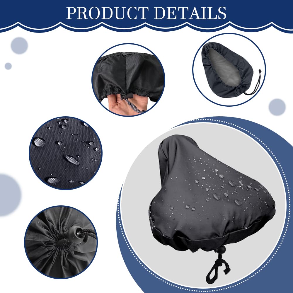 2 Pezzi Coperture Impermeabili per Sellino per Bicicletta Coprisella Resistente all'Acqua e alla Polvere con Coulisse Facile da Trasportare Universale Parapioggia per Sella per Bicicletta