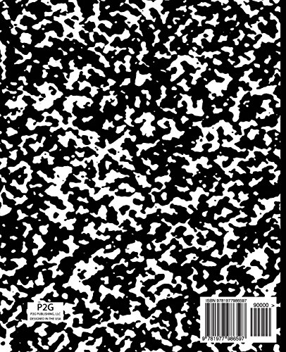 Unruled Composition Notebook: Marble (Black), 7.5