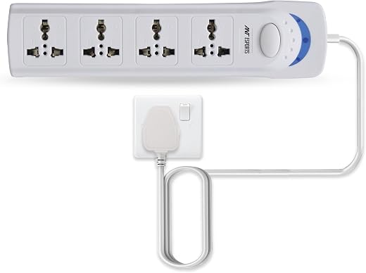 Ant Esports PS400 Power Strips with 4 Universal Socket, 3-Meter-Long Cord, 2500-Watt, Fireproof Material, Heavy Duty Cable...