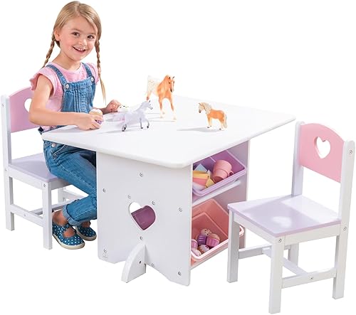 Juego de mesa con corazones y canastas en tonos pastel de la marca KidKraft modelo 26913 1 Púrpura