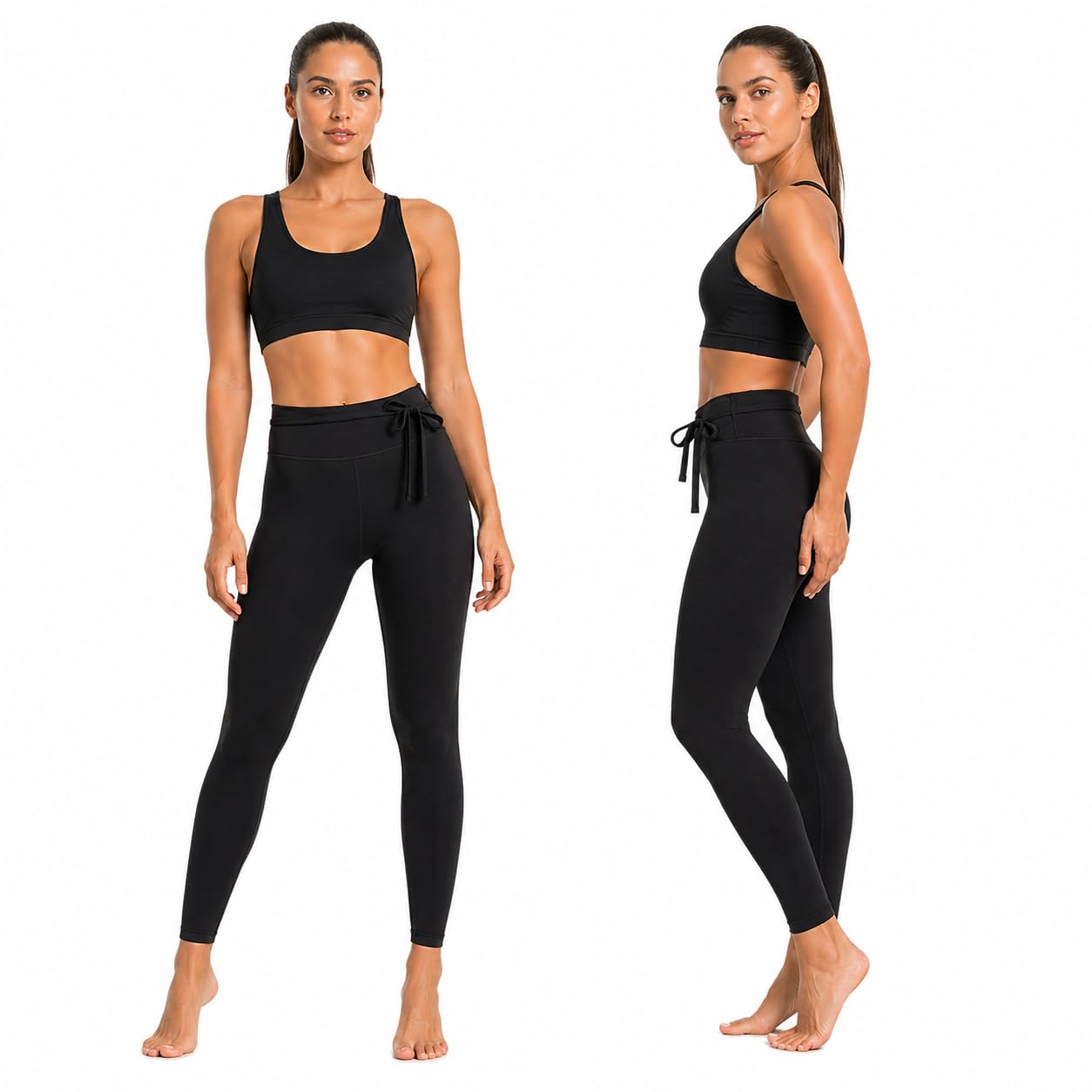OCEANSAPART Gianna Pant - Sport Leggings Damen High Waist Blickdicht | Bundkordel & Anti-Rutsch Silikonband – Schnelltrocknend & Formgebend – Yogahose & Kompressionshose