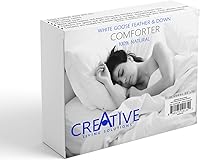Vista 3 de Funda de edredón de plumas de ganso natural 100% algodón, tamaño Queen de 86 x 86 pulgadas