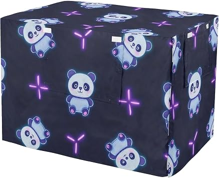 Dog Crates Covers Puppy Wire Cage Covers Dog Crate Protector Cartoon Cute Neon Fluorescent Panda