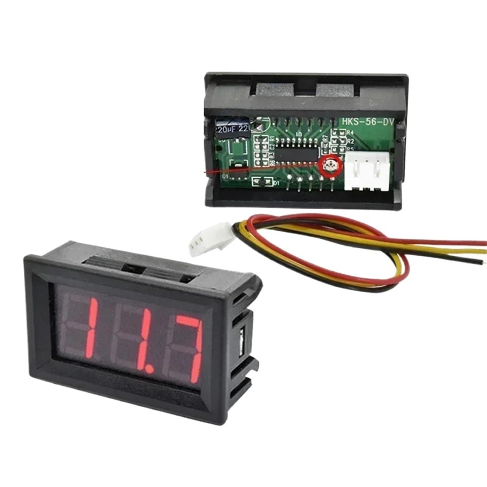 Voltímetro digital de 0,56'', 30-500 V CA, lectura de calibración de 0-100 V CC, 5-30 V, pantalla LED, medidor de voltaje, detector y probador(DC 0-100V,Red LED)