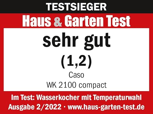 Caso WK 2100 Wasserkocher 1,2 Liter mit Temperatursteuerung