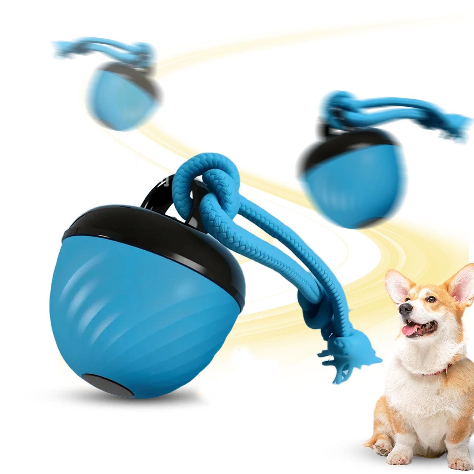Interactive Dog Toys Ball 2026 New Smart Pet Puppy Ball with Ropes Random Path Electric Automatic Moving and