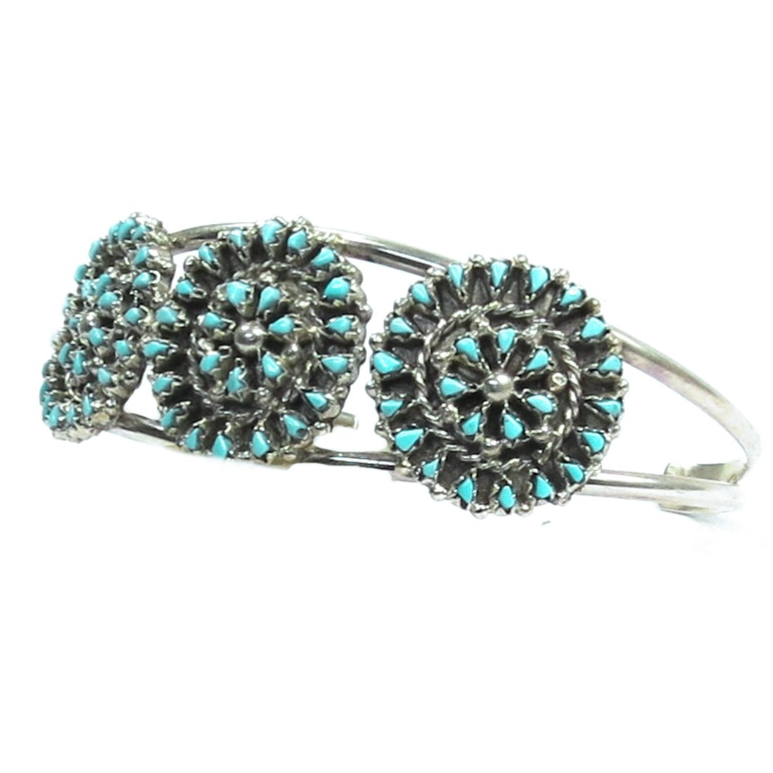 Armspange für Damen aus Sterling Silber - Petit Point Turquoise Suns