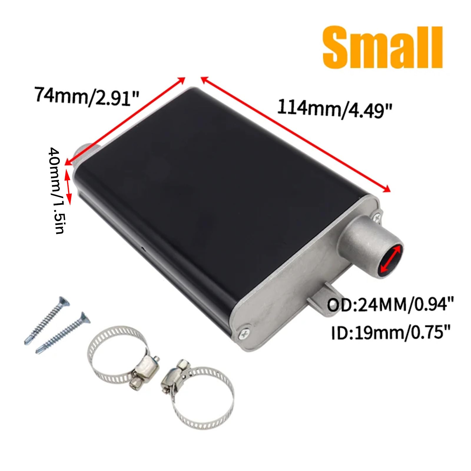 Tubo di scarico Silenziatore, 24mm Silenziatore di scarico per riscaldatore da parcheggio Set di silenziatori, Silenziatore di scarico universale per riscaldatore da parcheggio, Per