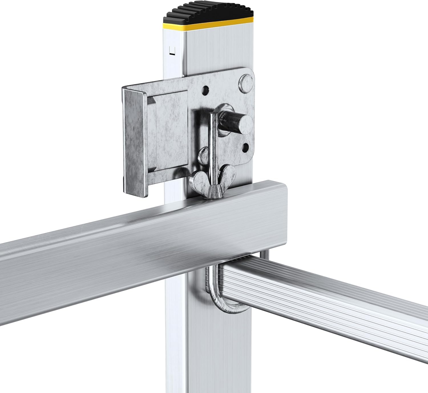 DRABEST Escalera de Aluminio Pro 3en1 - Andamio, Plegable, Multiusos con Plataforma de Trabajo y Gancho para Cubo - Aluminiopara CONSTRUCCIÓN, jardín - 2X 8 peldaños