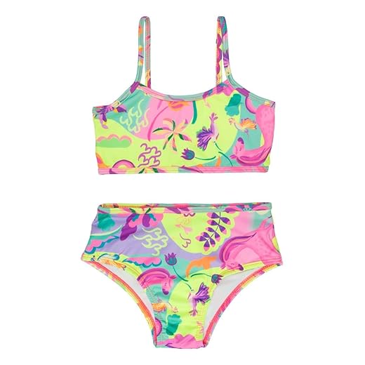 Biquíni Malha Proteção Solar Uv Neon Print Infantil Menina