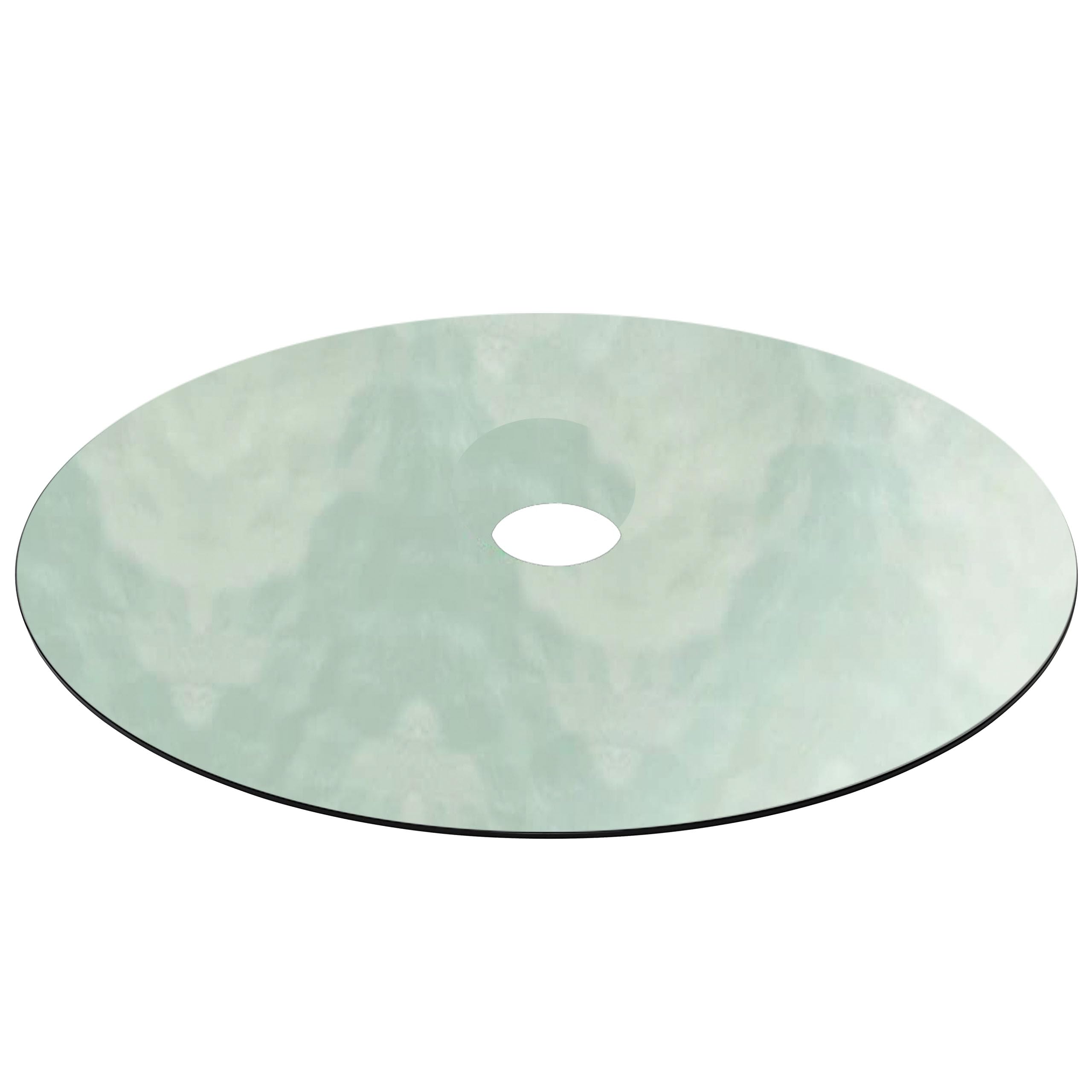 Virelix 48" Round Glass Table Top with 2 Inch Umbrella Hole, 3/16" Thick Flat Polished Edge Tempered Finished for Patio, and Outdoor Tables, Only