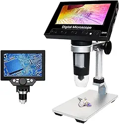 Microscópio Digital LCD 1000x HD 1080p com 8 Luzes LED Ajustáveis