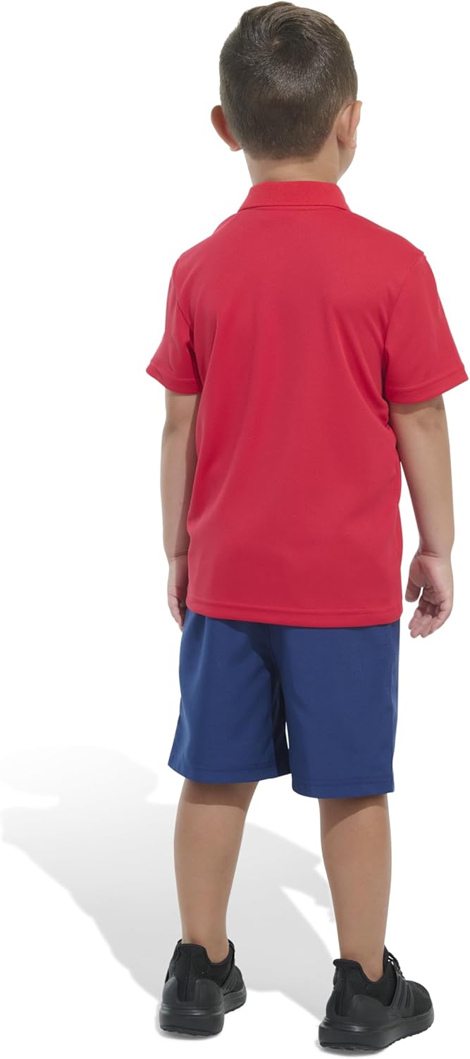 adidas boys Short Sleeve Polo Shirt and Woven Short Set - Image 5