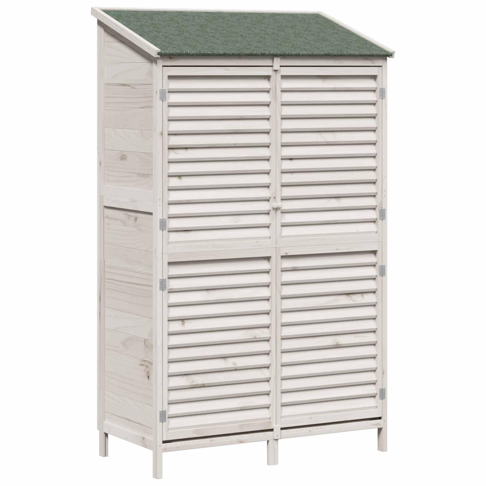 vidaXL Shed ogrodowy Biały 106 x 56 x 176,5 cm Drewno Świerkowe