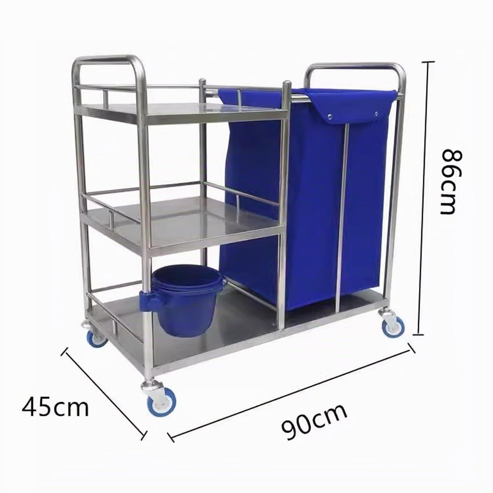 Carrello Pulizie Professionali Carrello Pulizie Hotel Trasporto Biancheria Pulita Servizio Lavanderia Albergo Hotel Ospedale Case di Cura e Riposo(90 * 45 * 86cm)