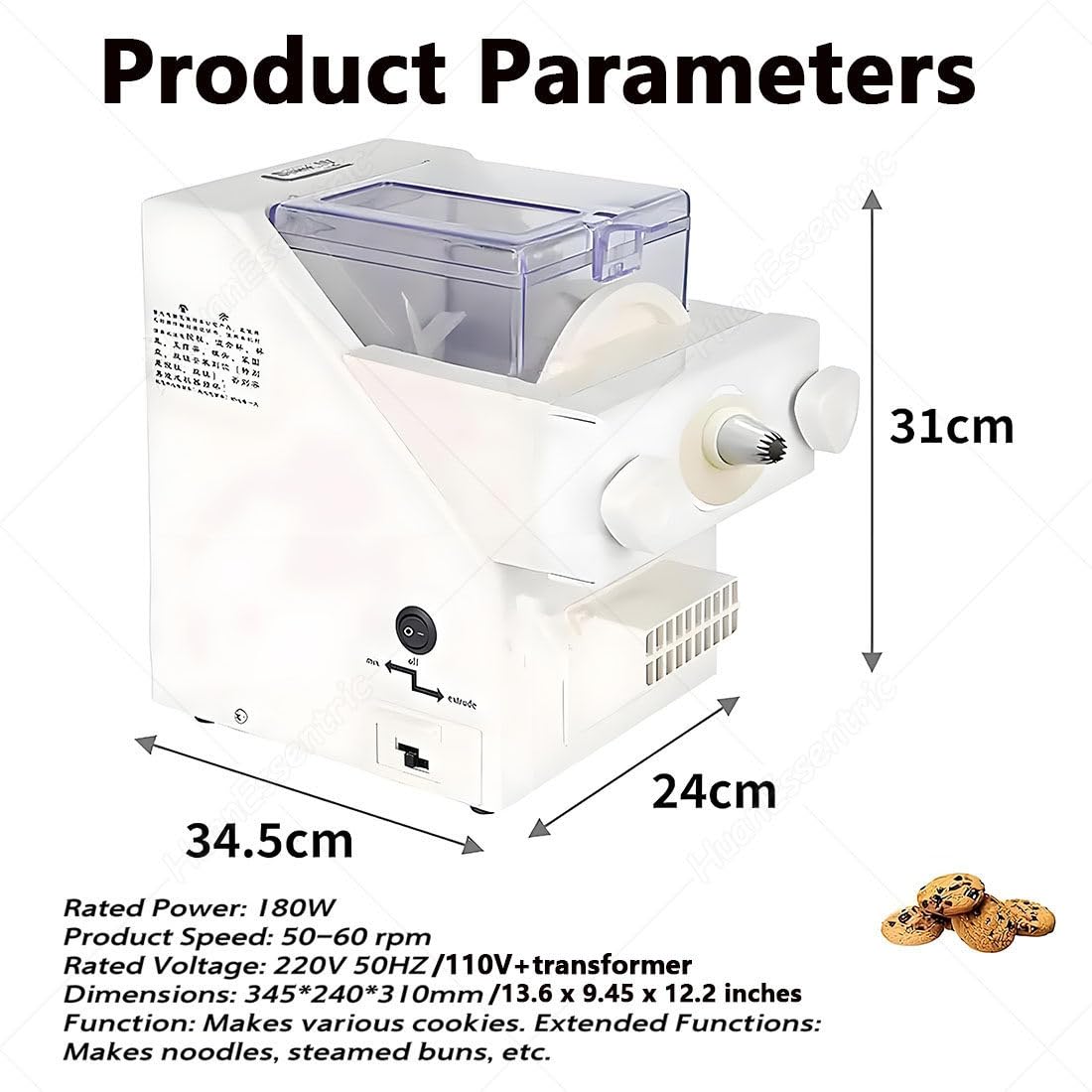 Máquina automática para hacer galletas con boquillas intercambiables, para postres, cocina y repostería en casa