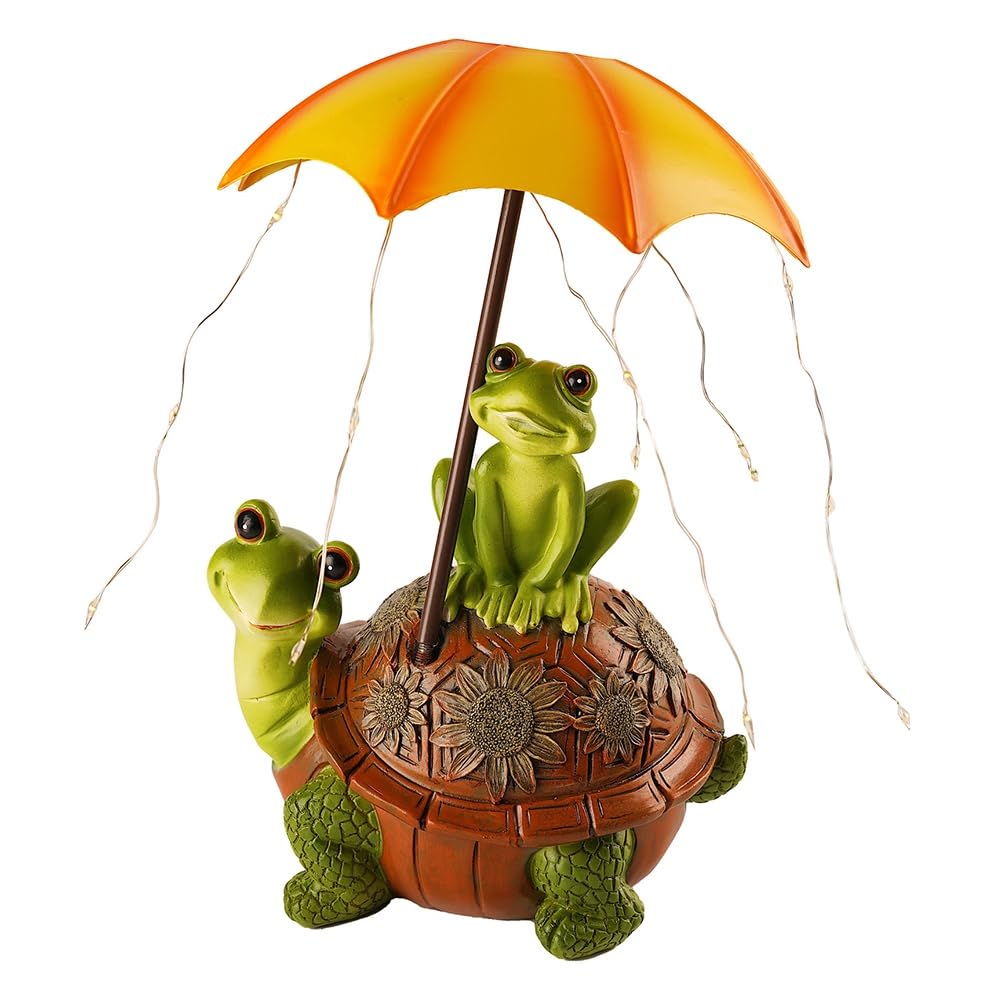 CTRLZS Solar Garden Statue Turtle Frog Outdoor Statue Garden Turtle Statue Lawn Decoration Art Housewarming Gift
