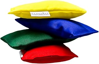 4er-Set bunte Bohnensäckchen zum Spielen & Trainieren, Waschbar ✓ Bezug: 100% Baumwolle ✓ Für viele motorische Spiele | Kl...