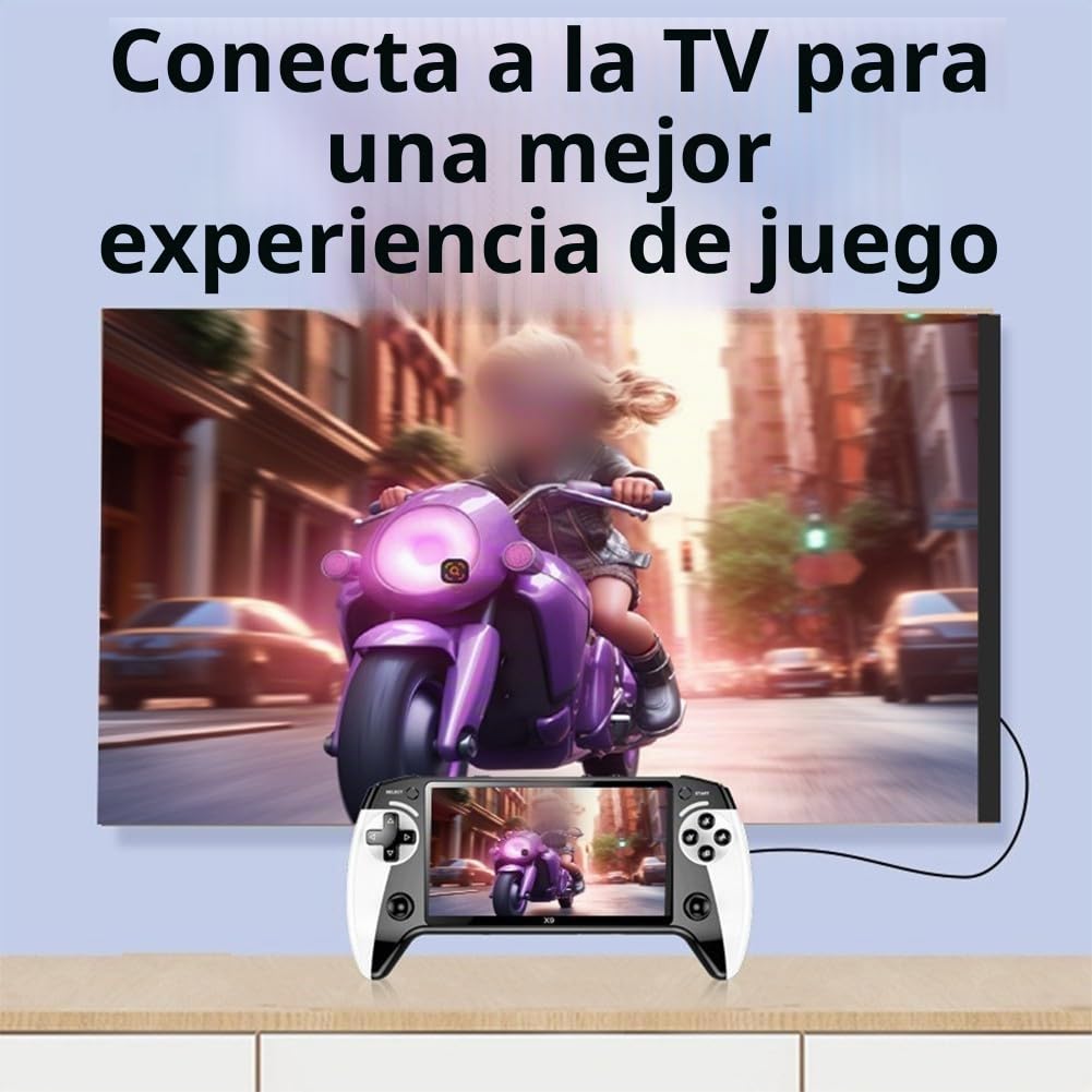 ZYWUOY X9 - Consola de juegos de mano retro, pantalla IPS de 5.5 pulgadas con 6200 juegos, reproductor portátil ABS para video y música