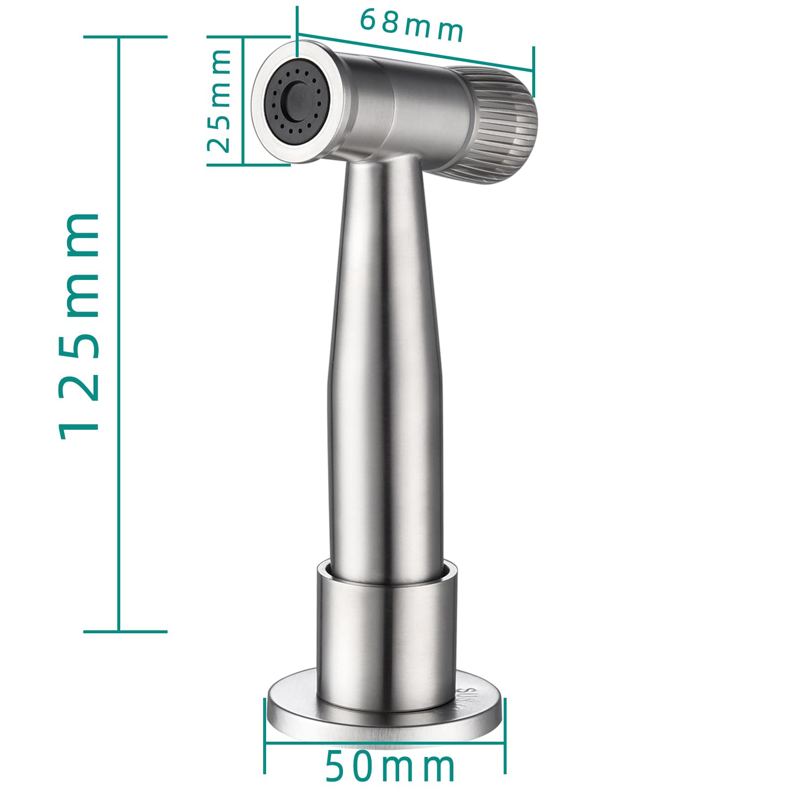 Tecmolog Brausekopf Küchenarmatur Ausziehbar Edelstahl Geschirrbrause Ersatzkopf G1/2 mit herausziehbarer Schlauch, Gebürstetes Nickel, WS030F6