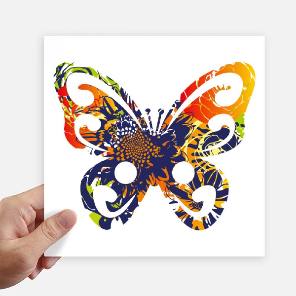 Sticker fleurs en papillon carré 20 cm avec adhérence renforcée pour ordinateur et moto
