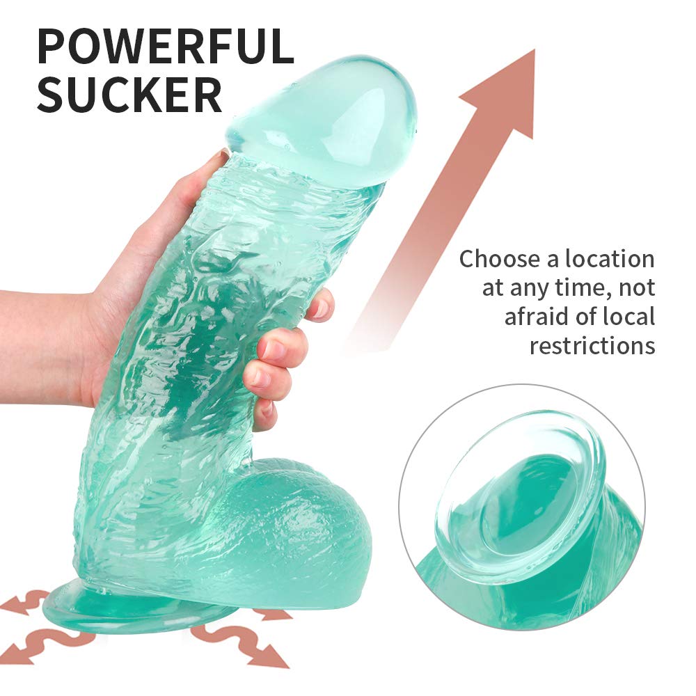 Dildo con ventosa, dildo enorme, dildo grande, plug anale, giocattoli sessuali for il punto G, massaggio alla prostata, giocattoli sessuali for la masturbazione maschile e femminile(Grün)
